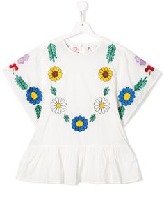 Stella McCartney Kids блузка с цветочной вышивкой