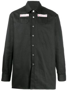 Raf Simons рубашка оверсайз с нашивками