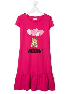 Moschino Kids платье-футболка с оборками