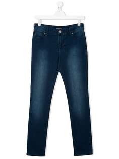 Emporio Armani Kids прямые джинсы из вареного денима