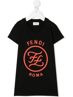 Fendi Kids платье-футболка с принтом Karligraphy