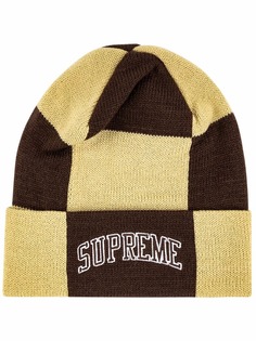 Supreme шапка бини в шахматную клетку
