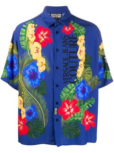Versace Jeans Couture рубашка с цветочным принтом