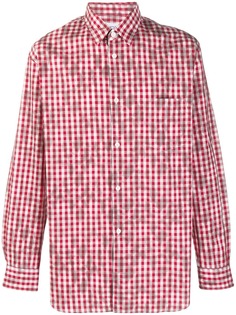 Comme Des Garçons Shirt рубашка в клетку гингем с эффектом потертости