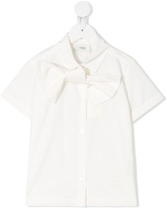 Fendi Kids рубашка с бантом