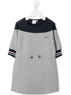 BOSS Kidswear платье-толстовка с сетчатой вставкой