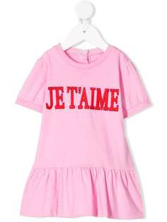 Alberta Ferretti Kids ярусная юбка с вышивкой Je Taime