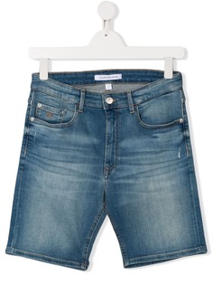 Calvin Klein Kids шорты с эффектом потертости
