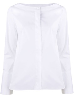 Fay рубашка с вырезом-лодочкой на пуговицах