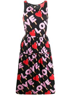 Love Moschino расклешенное платье с графичным принтом