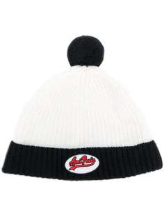 AMI шапка бини с помпоном и нашивкой