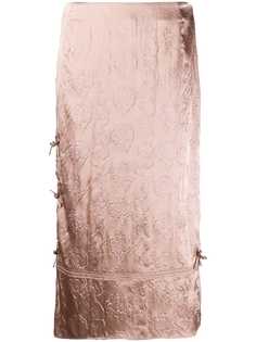 Acne Studios жаккардовая юбка миди с цветочным узором