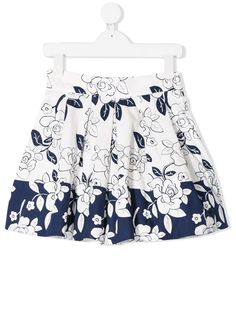 Monnalisa юбка А-силуэта с цветочным принтом