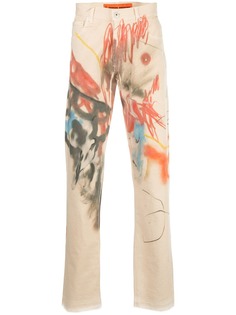 Heron Preston джинсы с абстрактным принтом