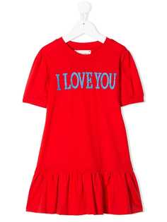 Alberta Ferretti Kids платье из джерси I Love You