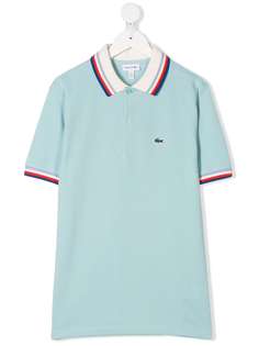 Lacoste Kids рубашка-поло с контрастными полосками