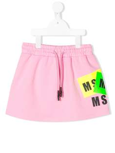 Msgm Kids юбка с поясом на шнурке и логотипом