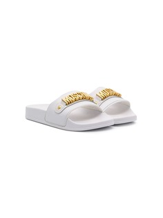 Moschino Kids шлепанцы с логотипом