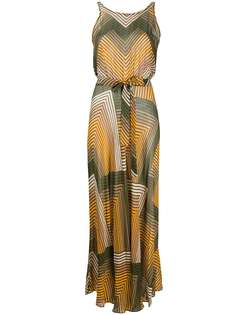 Twin-Set платье макси с узором зигзаг