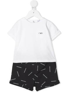 Emporio Armani Kids спортивный костюм с короткими рукавами и монограммой