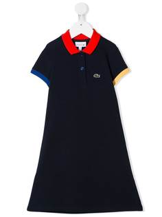 Lacoste Kids платье-поло с вышитым логотипом