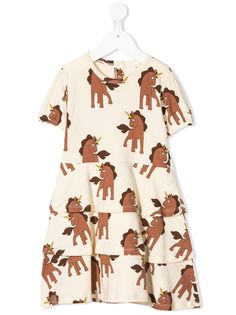 Mini Rodini ярусное платье с принтом