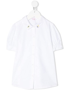 Il Gufo рубашка с цветочной вышивкой на воротнике