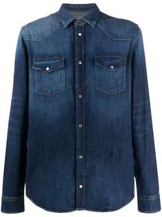 Dondup джинсовая рубашка с эффектом потертости