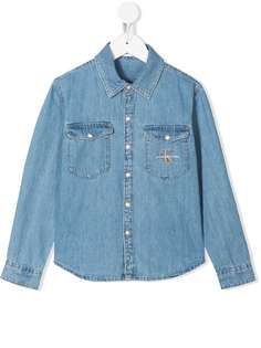 Calvin Klein Kids джинсовая рубашка с вышитым логотипом