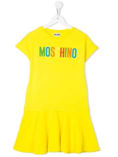Moschino Kids платье-футболка с расклешенной юбкой