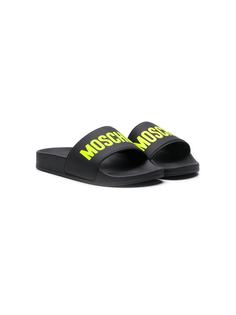 Moschino Kids шлепанцы с логотипом