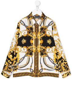 Versace Kids рубашка с принтом в стиле Baroque