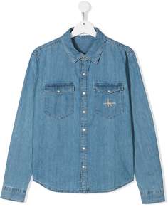 Calvin Klein Kids джинсовая рубашка с вышитым логотипом