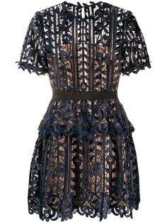 Self-Portrait кружевное платье A-силуэта с цветочным узором