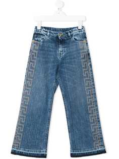 Versace Kids джинсы с заклепками и логотипом