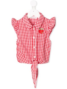 SONIA RYKIEL ENFANT рубашка в клетку с завязками