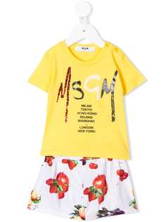Msgm Kids комплект из футболки и шорт с логотипом
