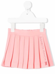 Elisabetta Franchi La Mia Bambina юбка со складками и вертикальным логотипом