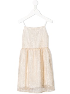 Le Gemelline By Feleppa расклешенное платье в полоску с блестками