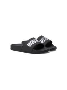 Moschino Kids шлепанцы с логотипом