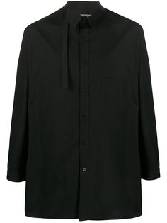 Yohji Yamamoto рубашка с ремешком на воротнике