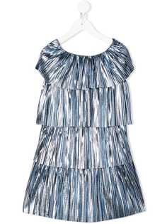 Le Gemelline By Feleppa платье с оборками и эффектом металлик