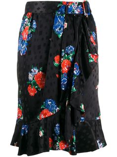 Tory Burch юбка с запахом и цветочным принтом