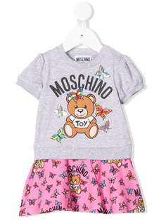 Moschino Kids многослойное платье-футболка