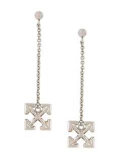 Off-White серьги с подвесками в виде логотипов