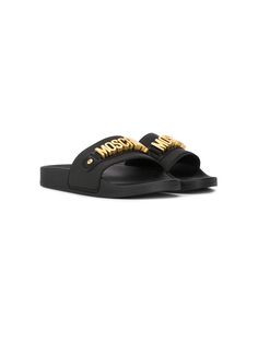 Moschino Kids шлепанцы с логотипом