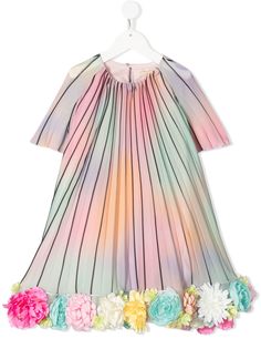 PAMILLA полосатое платье с цветочной отделкой