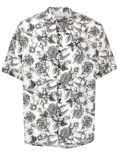Laneus рубашка с цветочным принтом