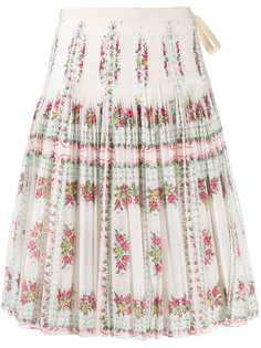 Tory Burch плиссированная юбка с цветочным принтом