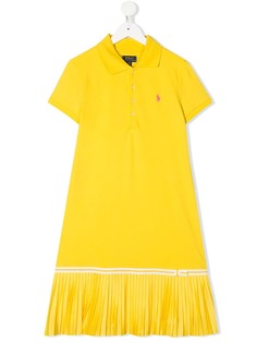 Ralph Lauren Kids платье-поло с плиссировкой